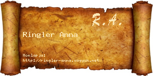 Ringler Anna névjegykártya